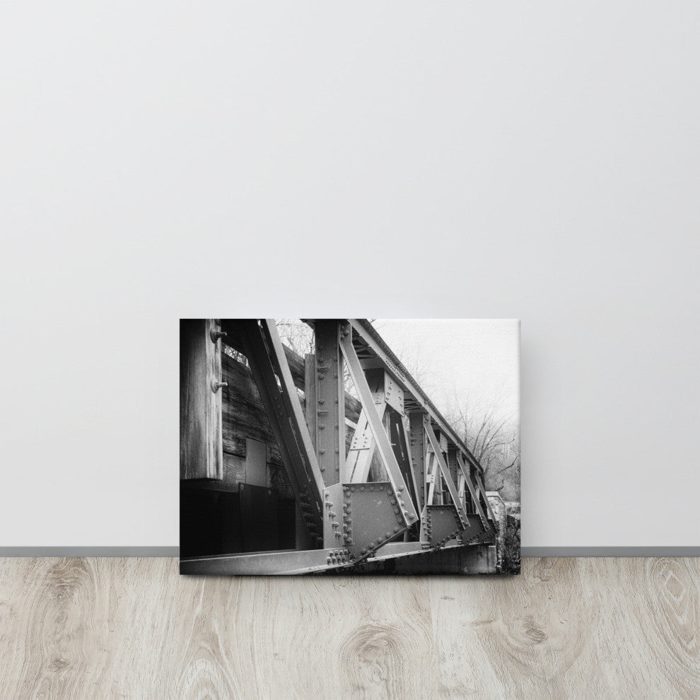 White Clay Creek Bridge Landscape Photo Canvas Wall Art Print, 12" X 16"