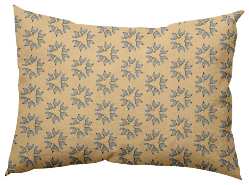 Chickens-go-round Easter Indoor/Outdoor Lumbar Pillow, Corn Yellow, 14x20"