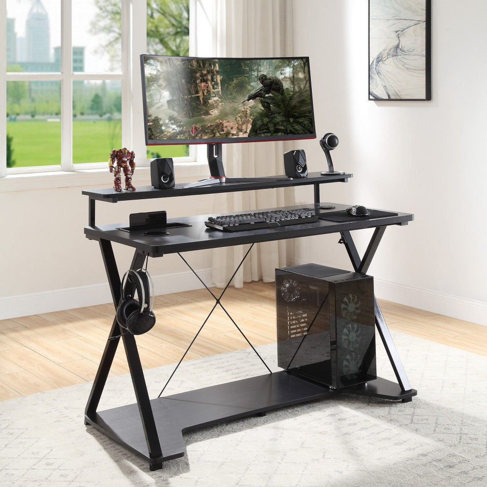 Checkpoint Ghost Battlestation Gaming Desk With RGB LED Lights