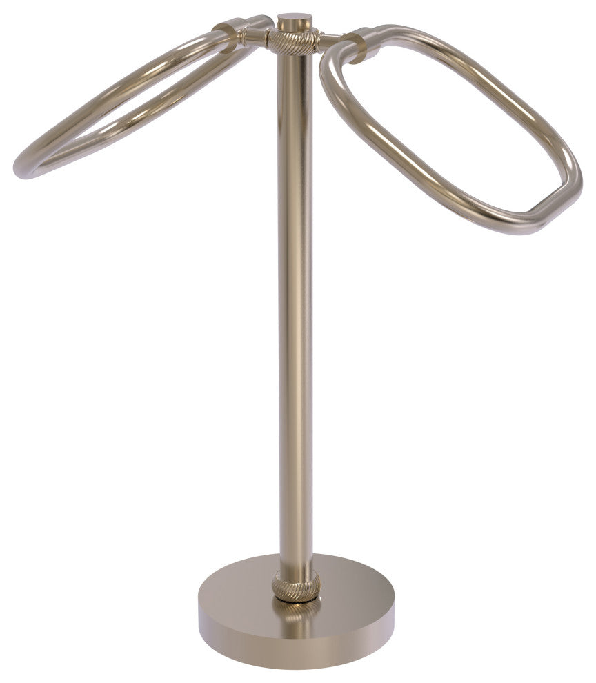 Two Ring Oval Guest Towel Holder, Antique Pewter
