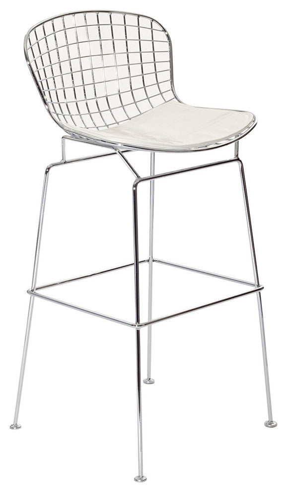 Modern Contemporary Dining Kitchen Bar Stool White