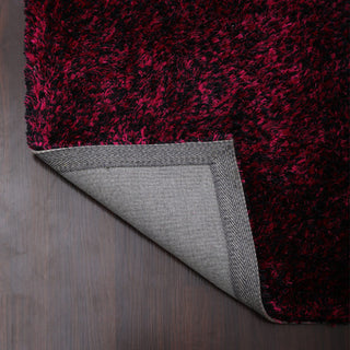 HAND TUFTED SHAG POLYESTER ECO-FRIENDLY AREA RUGS, Violet Black Color, Solid