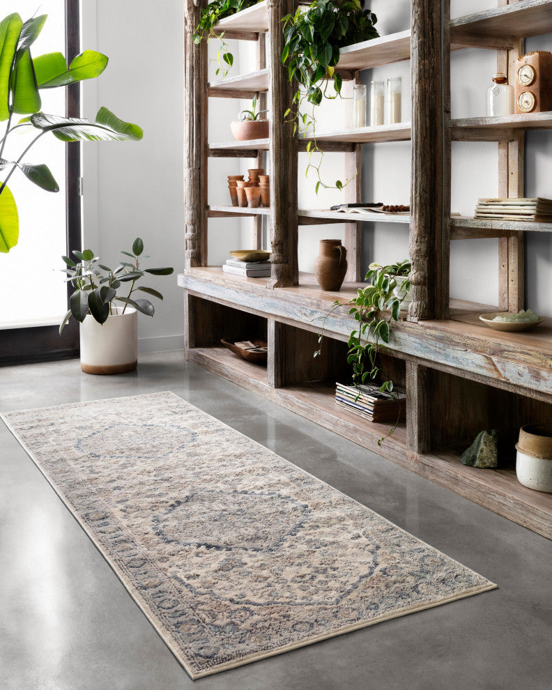 Teagan TEA-01 Area Rug, Natural/Gray, 3'4"x5'7"