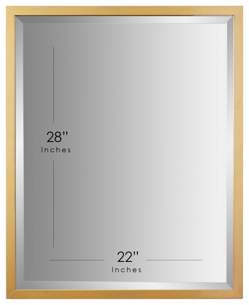 Head West Brass Metal Framed Beveled Edge Rectangular Vanity Mirror - 24" x 30"