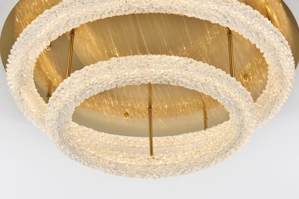 Home Living 29.5" LED Flush Mount, Satin Gold