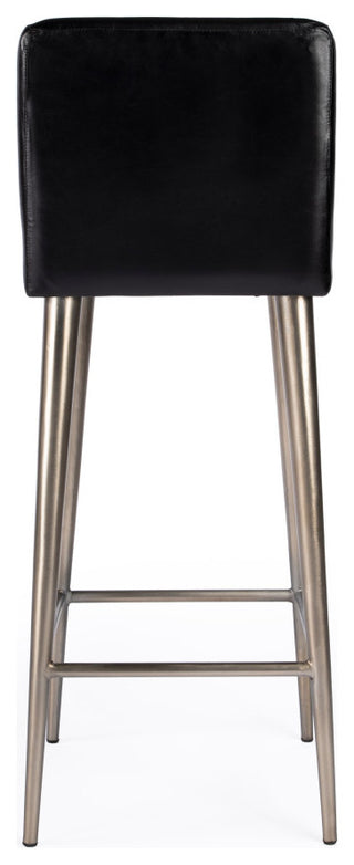 Maxwell Genuine Leather Bar Stool, Black