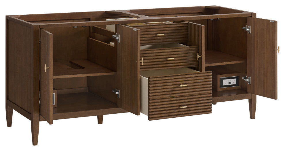 Myrrin 72" Vanity, Mid Century Walnut