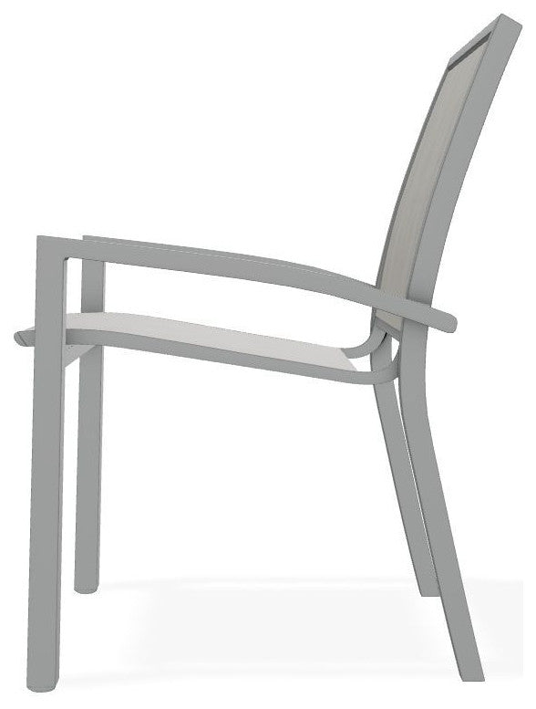 Kendall Sling Stackable Outdoor Dining Chair, Smoke/Graphite