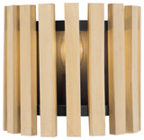 Varaluz 387W01 Suratto 7" Tall Wall Sconce - Matte Black / Honey Blonde