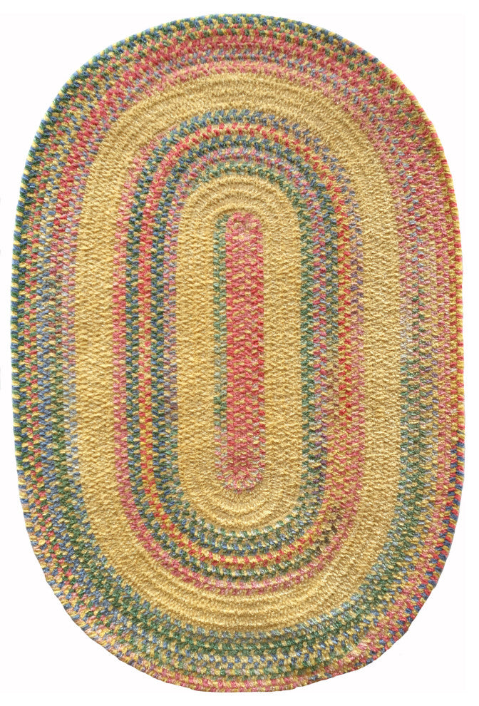 Bailey Oval Braided Area Rug, 5'x8', Morning Glory