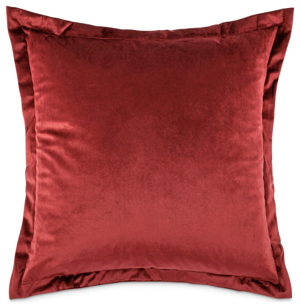 Conner 20" Velvet Throw Pillow, Set of 2, Sangria