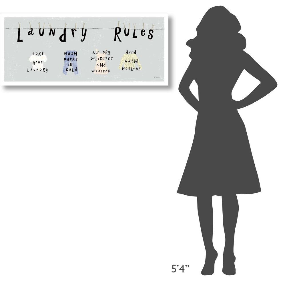 "Laundry Rules I" Digital Paper Print by Sue Schlabach, 42"x18"