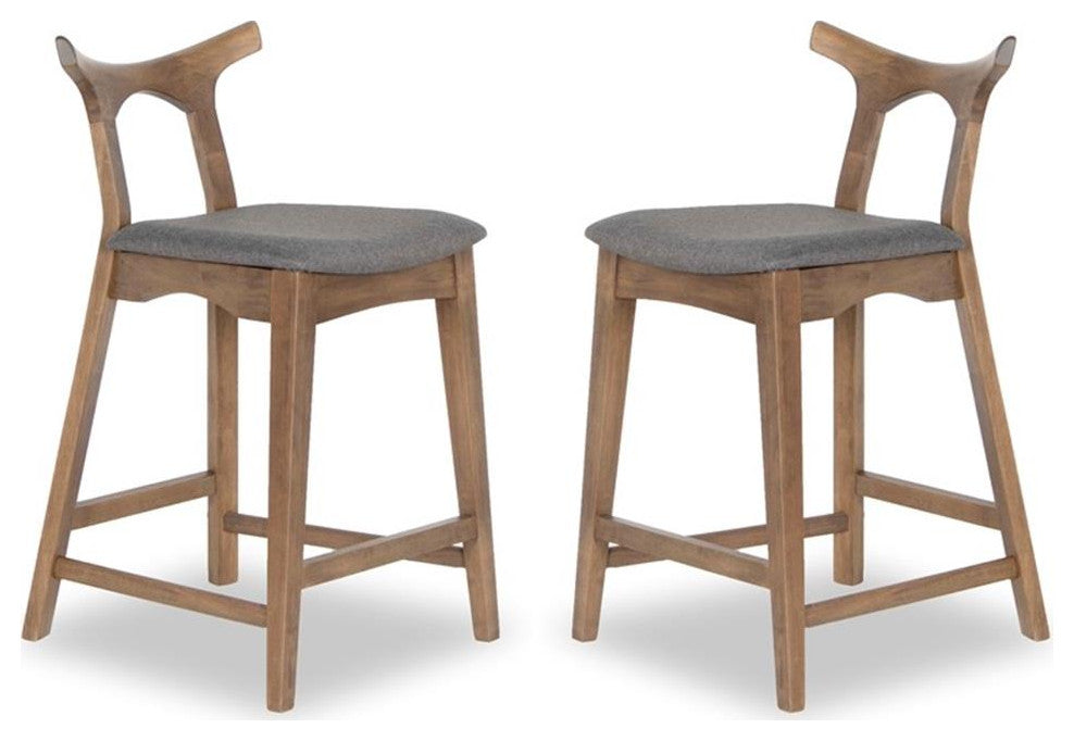 Ashcroft Murphy Fabric Upholstered Bar Stool in Gray