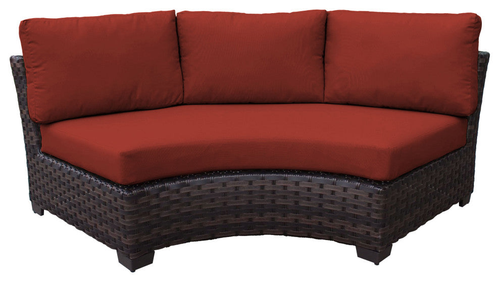 kathy ireland River Brook 4 Piece Wicker Patio Furniture Set, Cinnamon