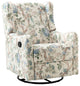 Manual Swivel Glider Recliner, Floral
