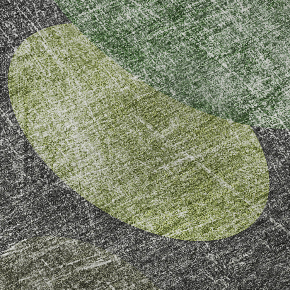Premium Machine Washable Mayfield AMF556 Green 9' x 12' Rug