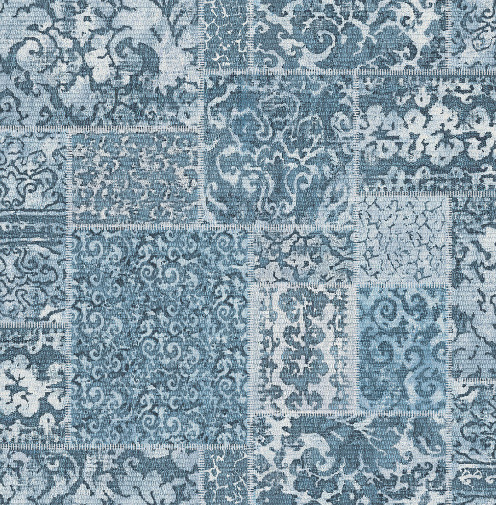 Esma Blue Vintage Carpet Wallpaper Bolt