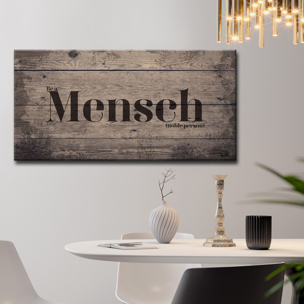 Ready2HangArt Inspirational 'Mensch' Wrapped Canvas Wall Art