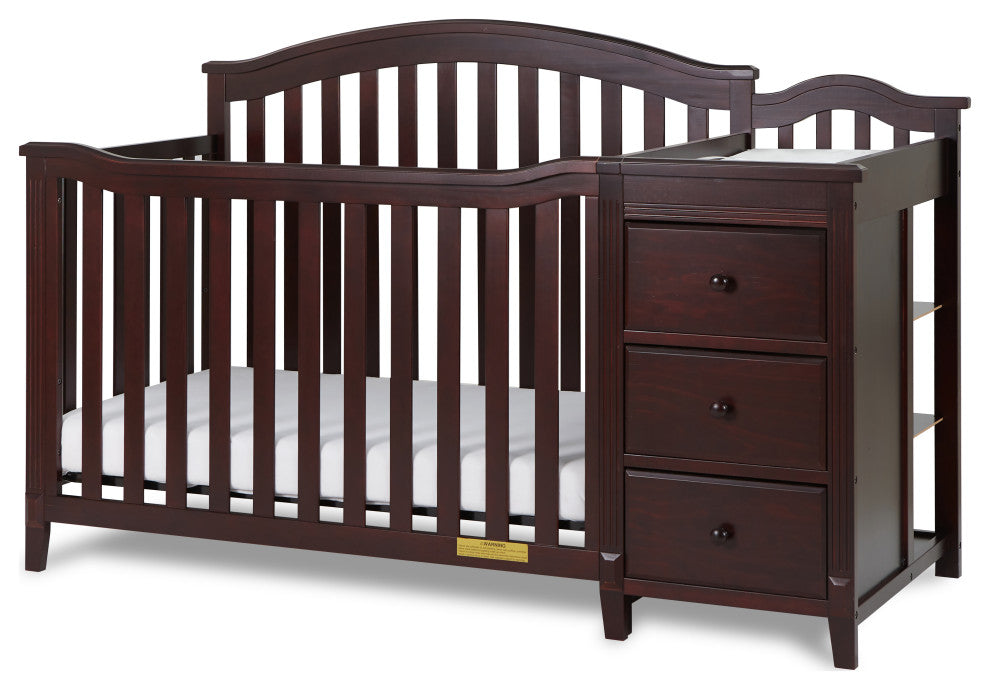 Kali 4-in-1 Convertible Crib, Espresso, With Changer (3 Drawers)