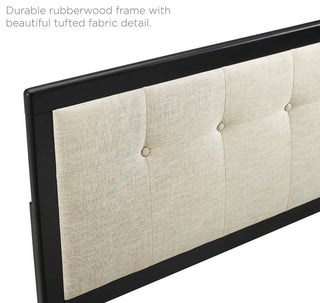 Draper Tufted King Fabric and Wood Headboard