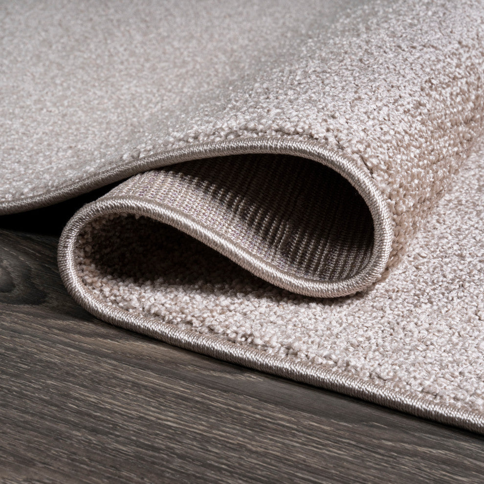 Haze Solid Low-Pile Runner Rug, Beige, 2'x10'