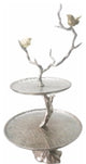 Benzara BM158344 EImpressively Designed Iron Branch 2-Tiered Tray, Silver