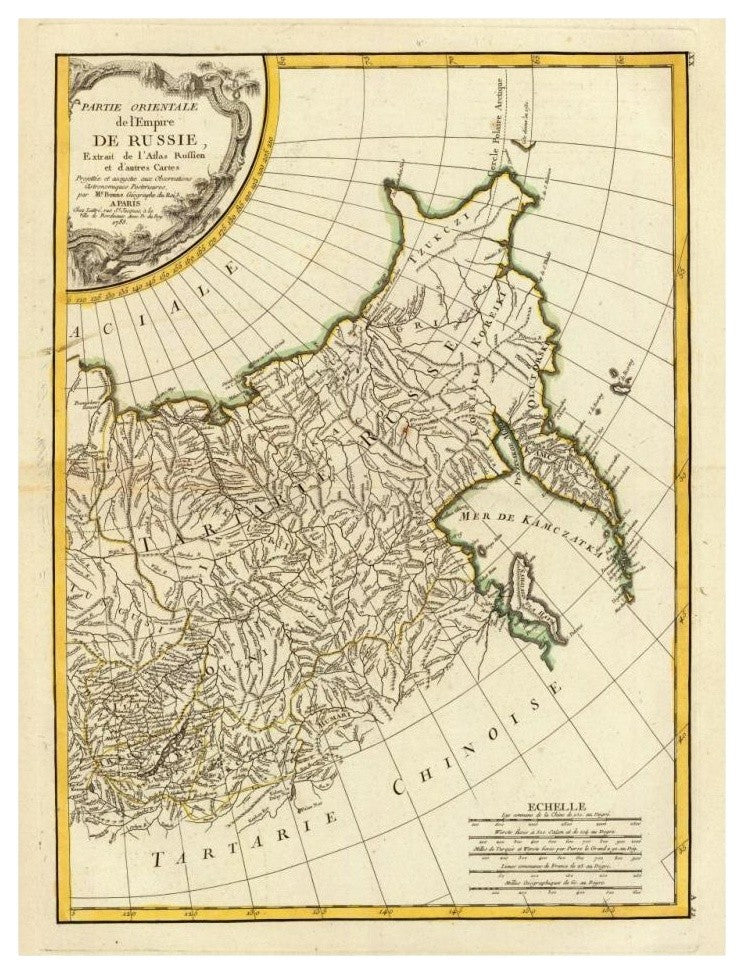 "Russia Orientale, 1785" Digital Paper Print by Rigobert Bonne, 25"x32"
