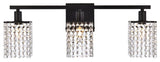 Elegant Lighting LD7010 Phineas 3 Light 24"W Bathroom Vanity - Black