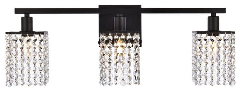 Elegant Lighting LD7010 Phineas 3 Light 24"W Bathroom Vanity - Black