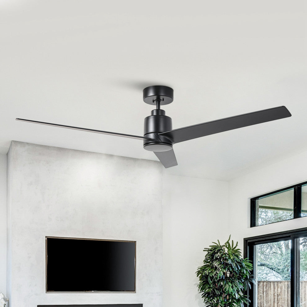 54-inch Industrial Ceiling Fans without Light, Black