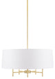 Hampton Hill 5-Light Dimmable Adjustable Height Chandelier, Gold/White