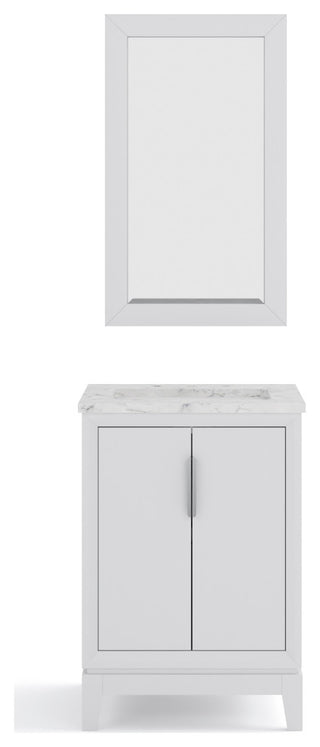 Elizabeth 24" Single Sink Carrara White Marble Vanity, Pure White