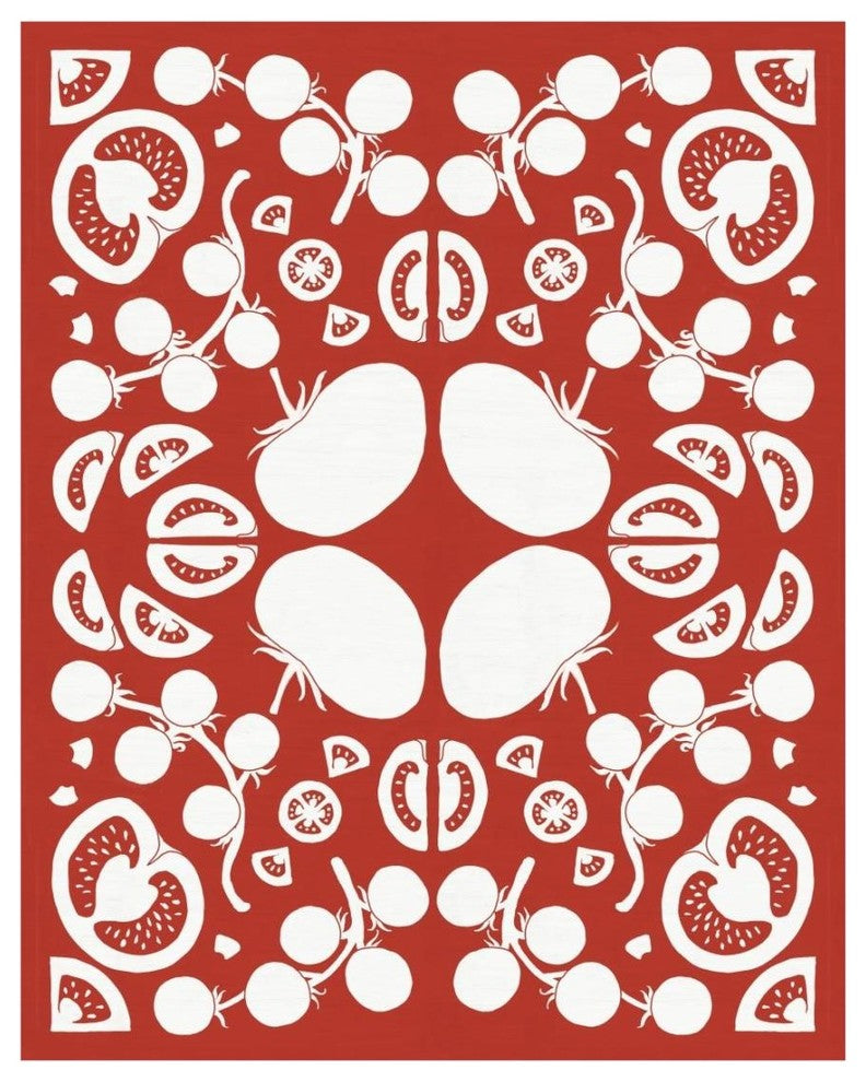 "Retro Tomato Otomi Silhouette" Digital Paper Print by Elyse DeNeige, 18"x22"