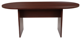 6 Foot, 72"Classic Oval Conference Table Meeting Table, Mahogany