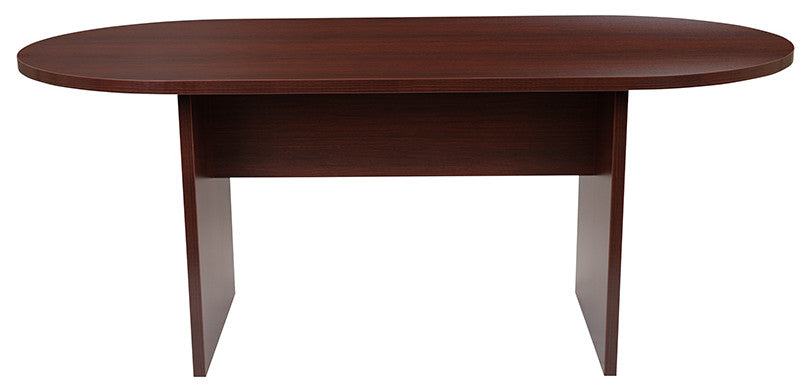 6 Foot, 72"Classic Oval Conference Table Meeting Table, Mahogany
