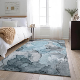 Premium Machine Washable Mayfield AMF504 Teal 3' x 5' Rug