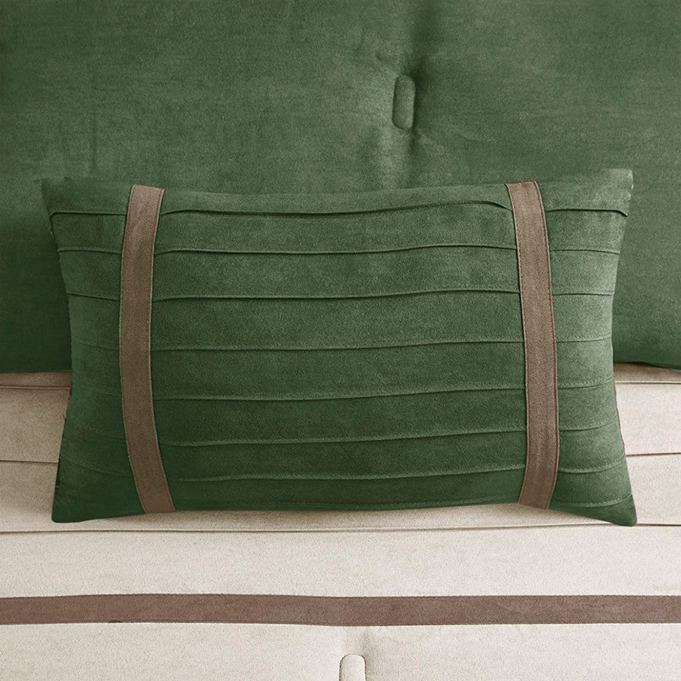 Madison Park Palmer Vera Microsuede 7-Piece Comforter Set, Green