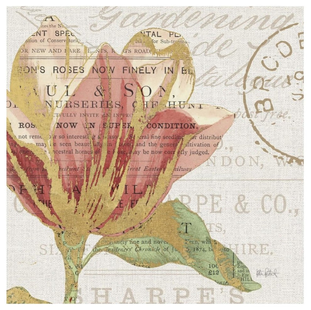 "Bookshelf Botanical III" Digital Paper Print by Katie Pertiet, 32"x32"