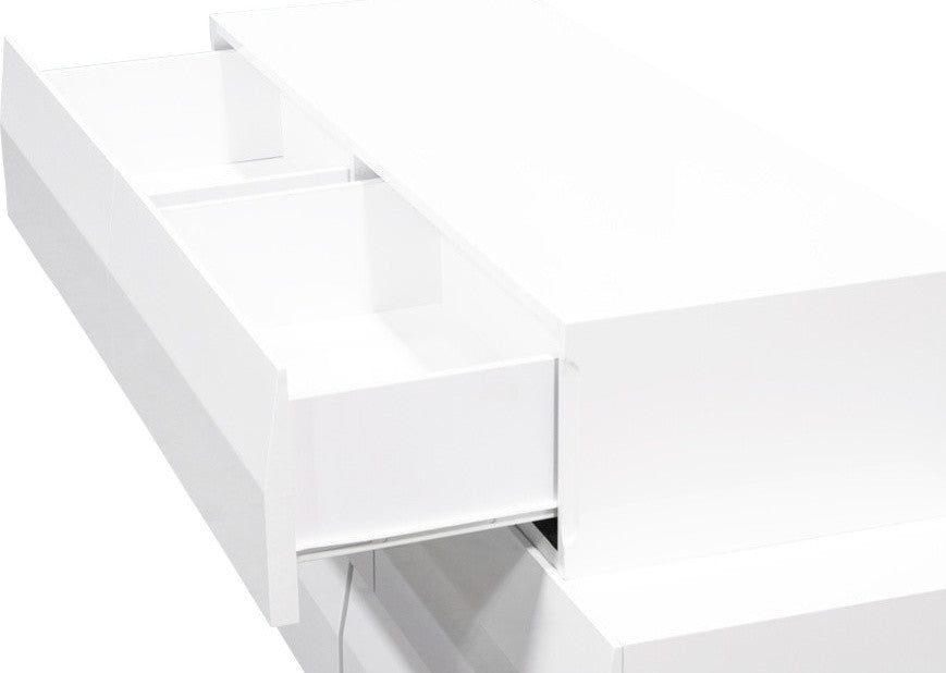 Spain Modern White Zigzag 6-Drawer Bedroom Dresser