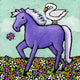 Marmont Hill, "Swan Riding a Horse" by Janet Nelson on Wrapped Canvas, 32x32