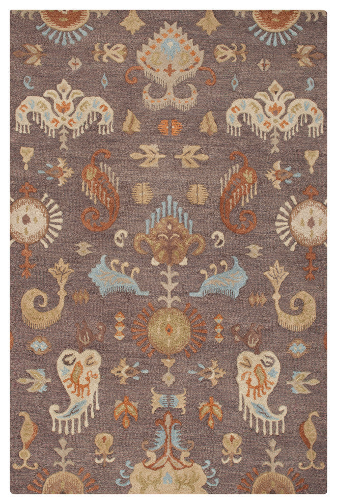 Surya Sprout SRT-2005 3'3"x5'3" Rug, Taupe/Burnt Orange/Blue/Olive/Khaki/Cream