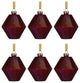 6-Piece Set Red Luster Faceted Glass Hanging Ornaments, Hexagon