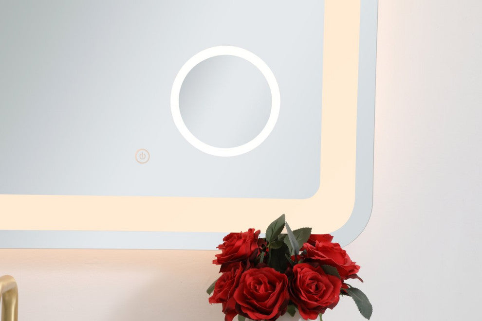 Lucy 24"x40" Hardwired LED Mirror With Magnifier and Color Changing Temperature