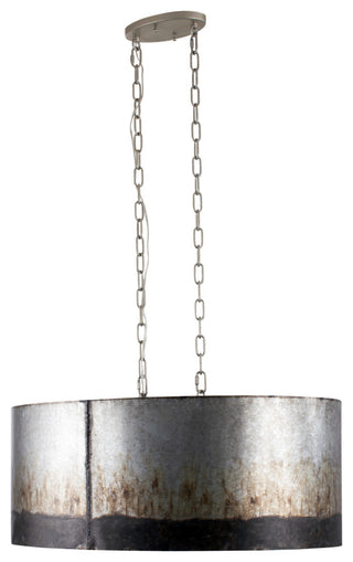 Varaluz 323N06 Cannery 30"W Linear Drum Chandelier - Ombre Galvanized