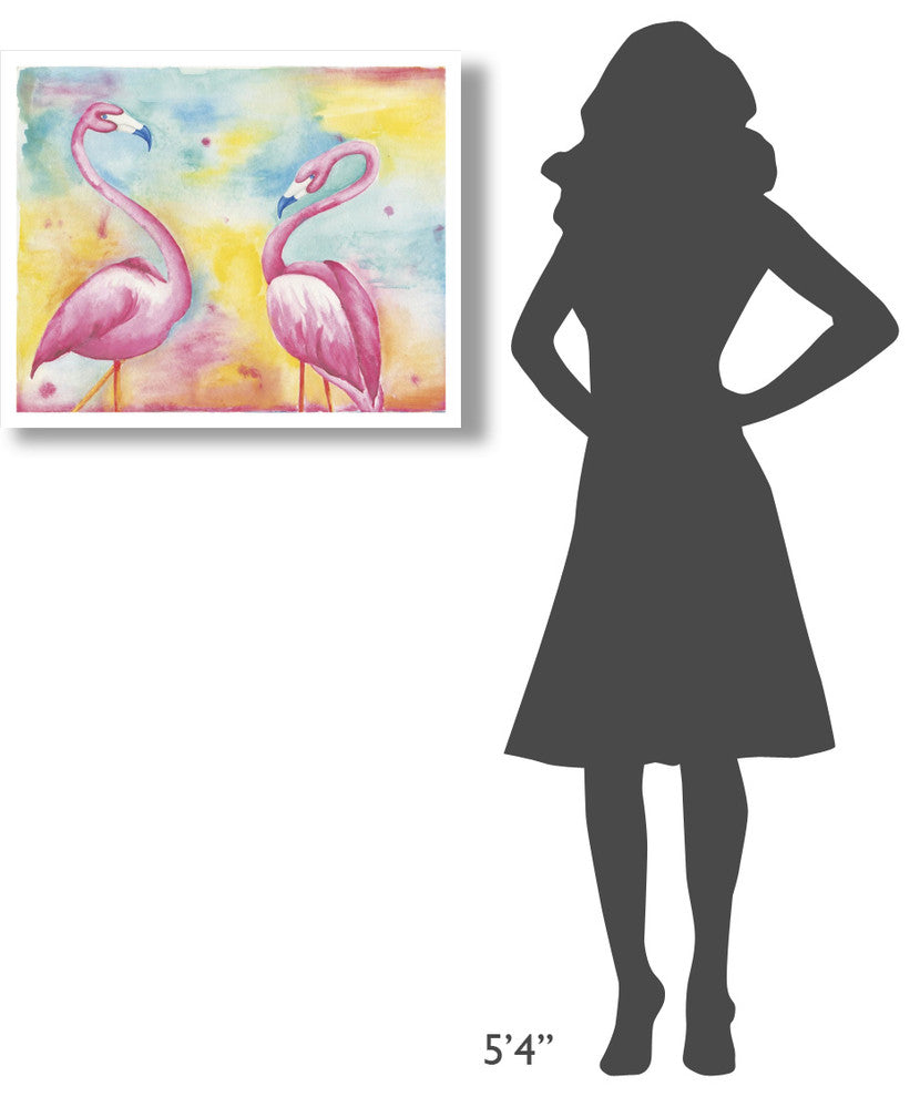 "Bright Flamingos II" Digital Paper Print by Elyse DeNeige, 30"x24"