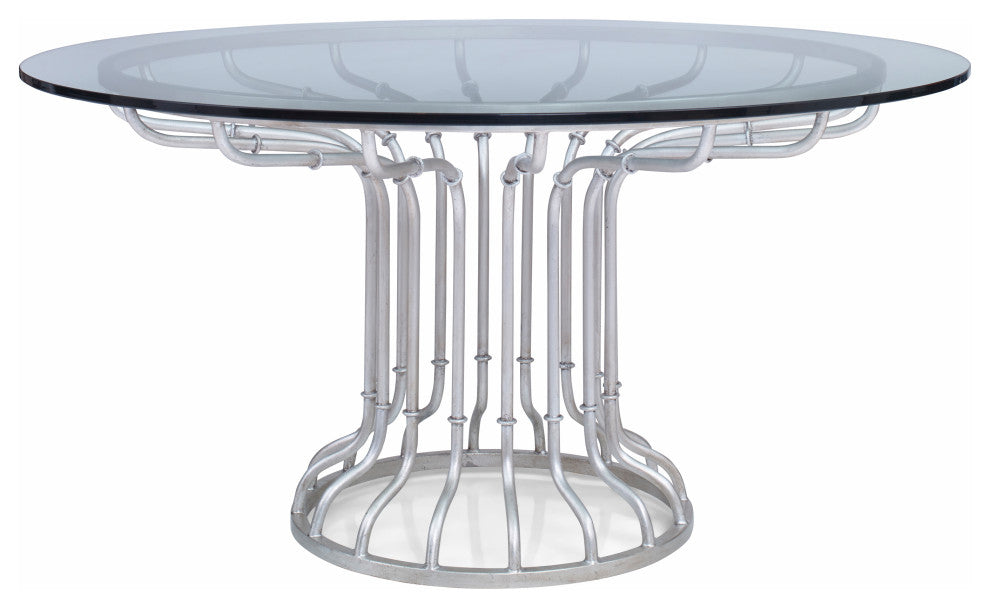 Ambella Home Collection - CafÃ© Dining Table Base - Antique Silver - 09210-640-02