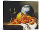 "Shrimps, a Peeled Lemon, a Glass of Wine" Artwork, 22" x 18"