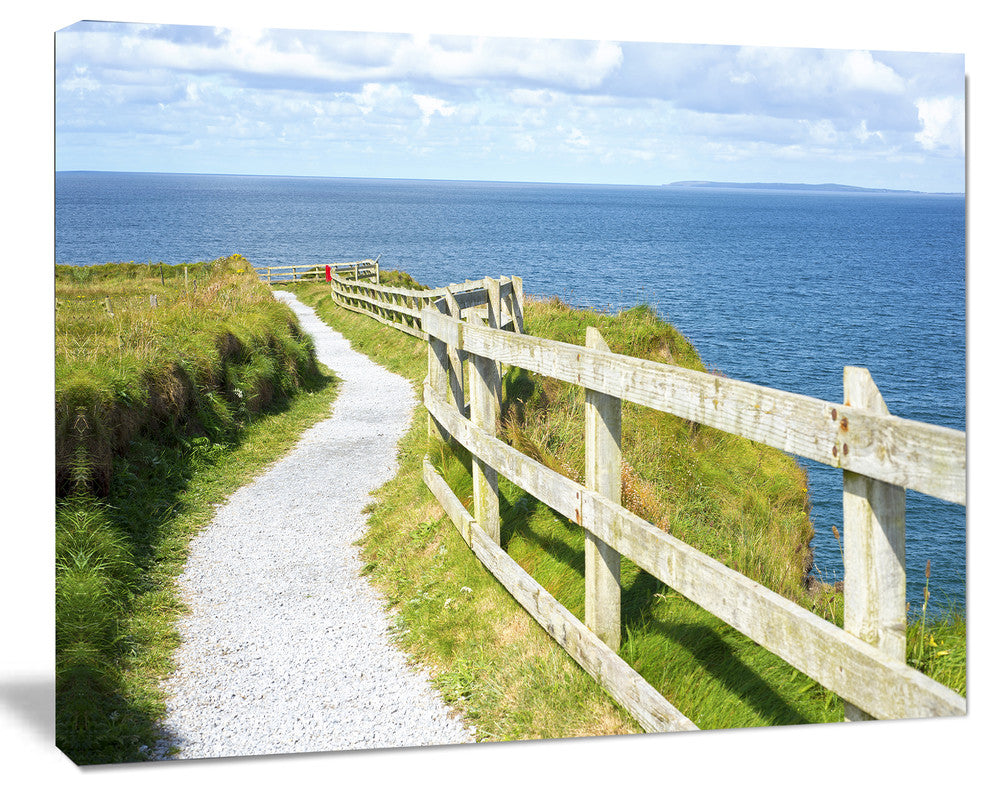 Cliff Walk on Wild Atlantic Way, Landscape Canvas Art Print, 20"x12"