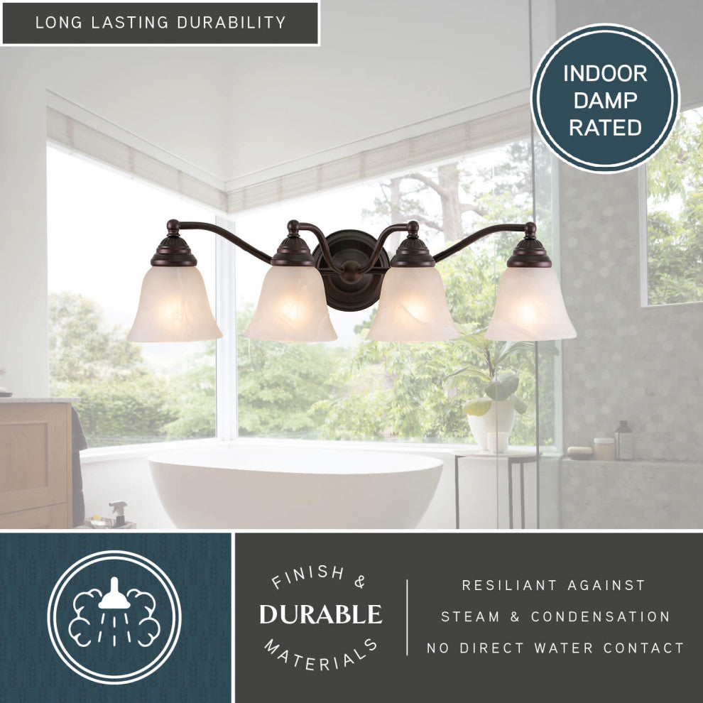Standford 4-Light Vanity, Oil Burnished Bronze/Alabaster Glass