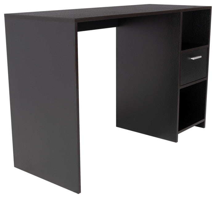 Arlington Computer Desk with Drawer, 2 Open Storage Shelves and Legs, Black